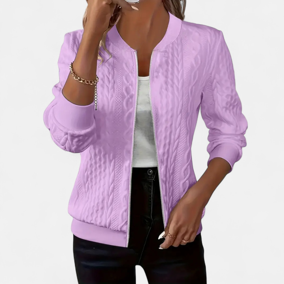 Danuta - Kurtka Bomber z Teksturą