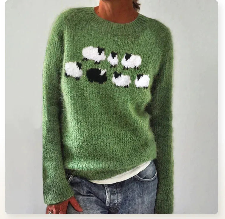 Jolanta – Sweter Retro w Stylu Północy