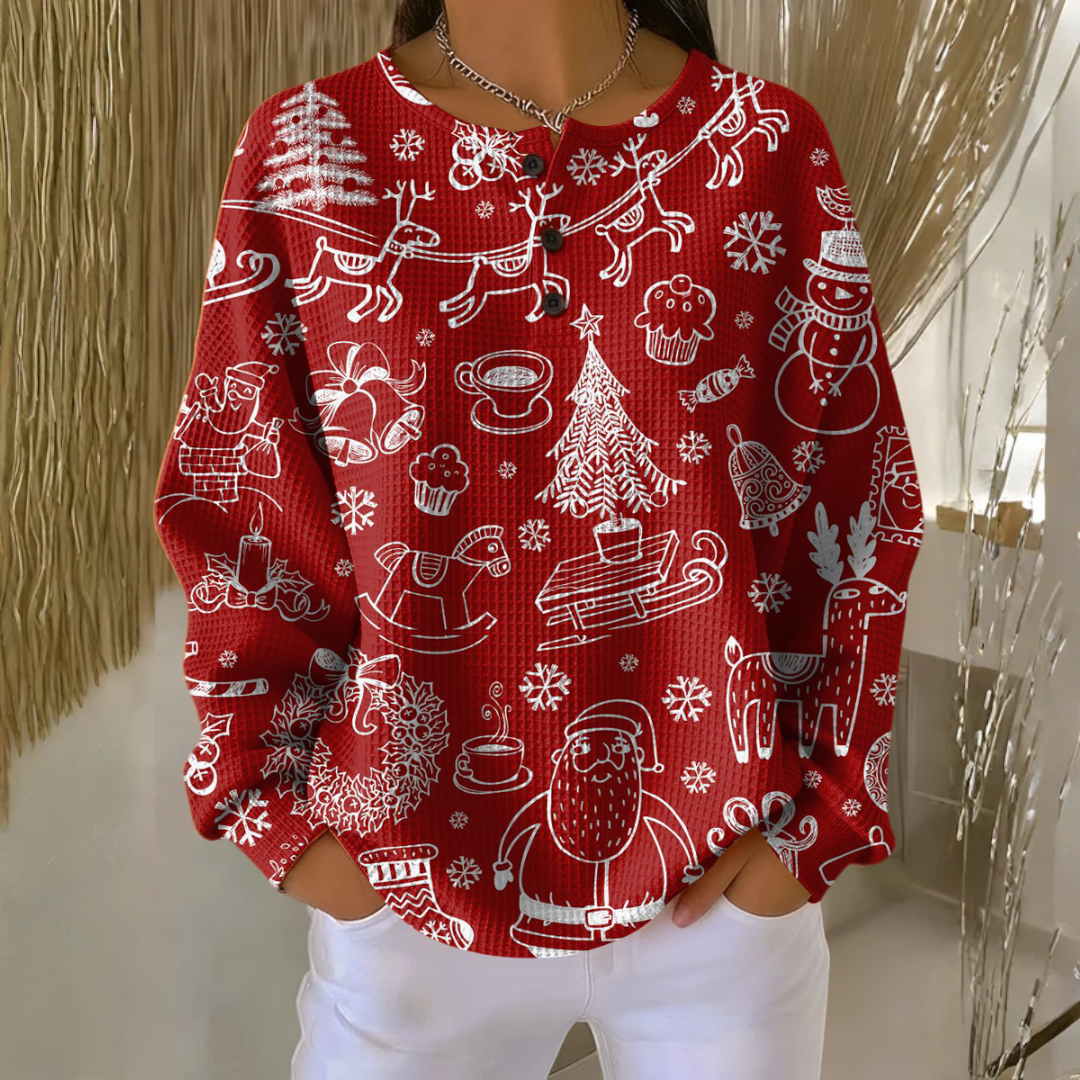 Krystyna – Przytulny Świąteczny Sweter z Wafelową Strukturą